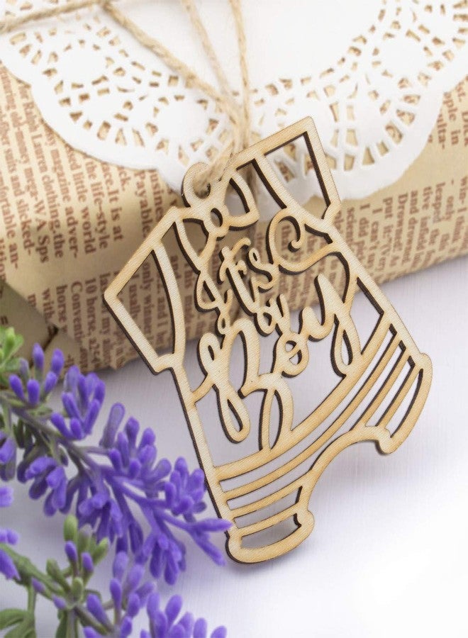 Summer-Ray.com Summer-Ray 50 Wooden Baby Shower Favor Gift Tags Thank You Tags (It's a Boy) - Image 3